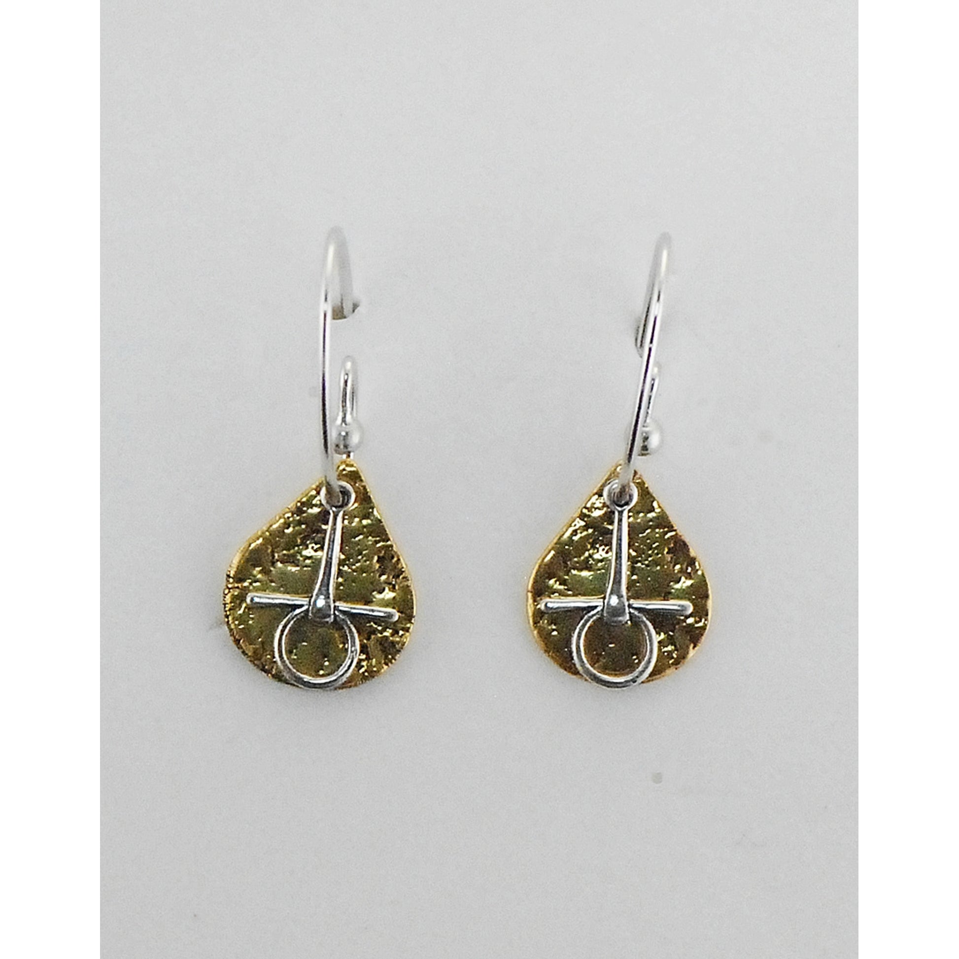 Finishing Touch Textured Teardrop With Snaffle Bit French Wire Earrings