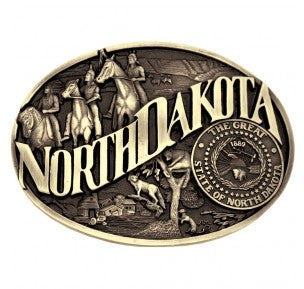 Montana Silversmiths North Dakota State Heritage Attitude Buckle