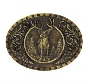 Montana Silversmiths Heritage Outdoor Series Wild Stag Carved Buckle