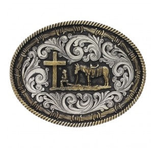 Montana Silversmiths Rope n Barb Wire Impressions Christian Attitude Buckle
