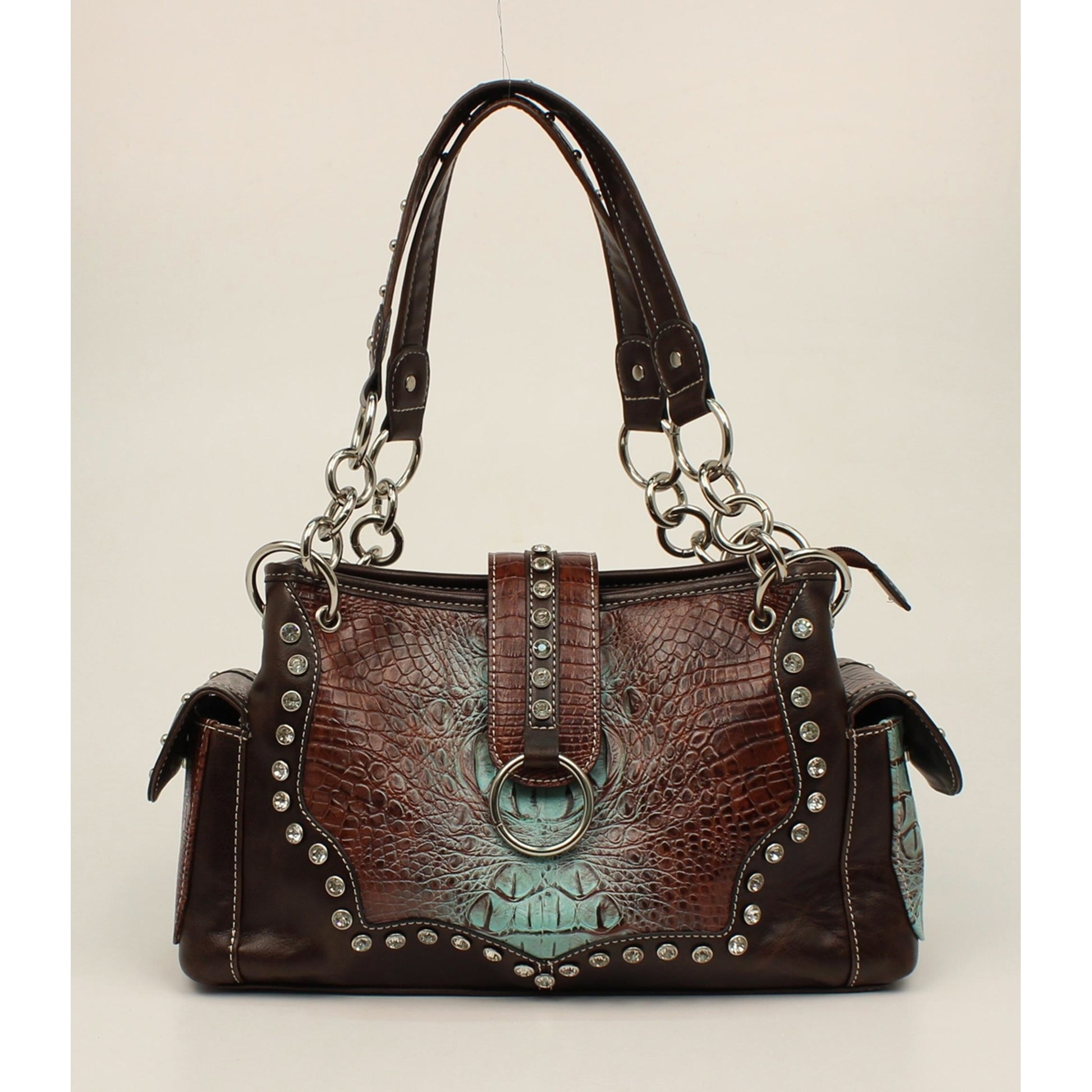 Nocona Carmel Croco Bling Satchel