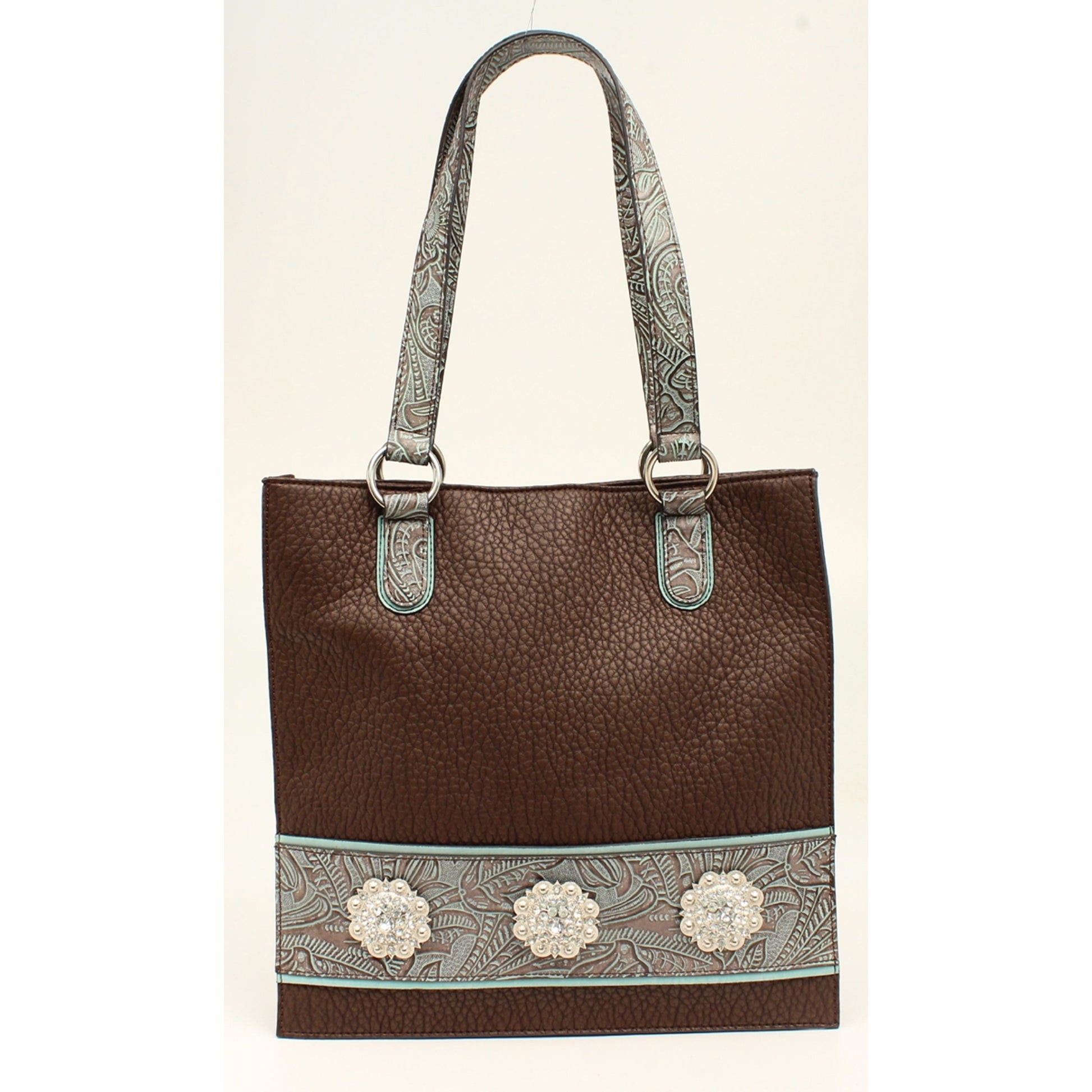 Nocona Myra Embossed Fringe And Concho Tote