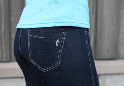 Irideon Ladies Plain Pocket Denim Breeches