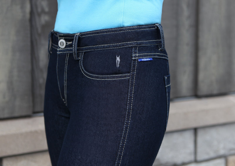 Irideon Ladies Plain Pocket Denim Breeches