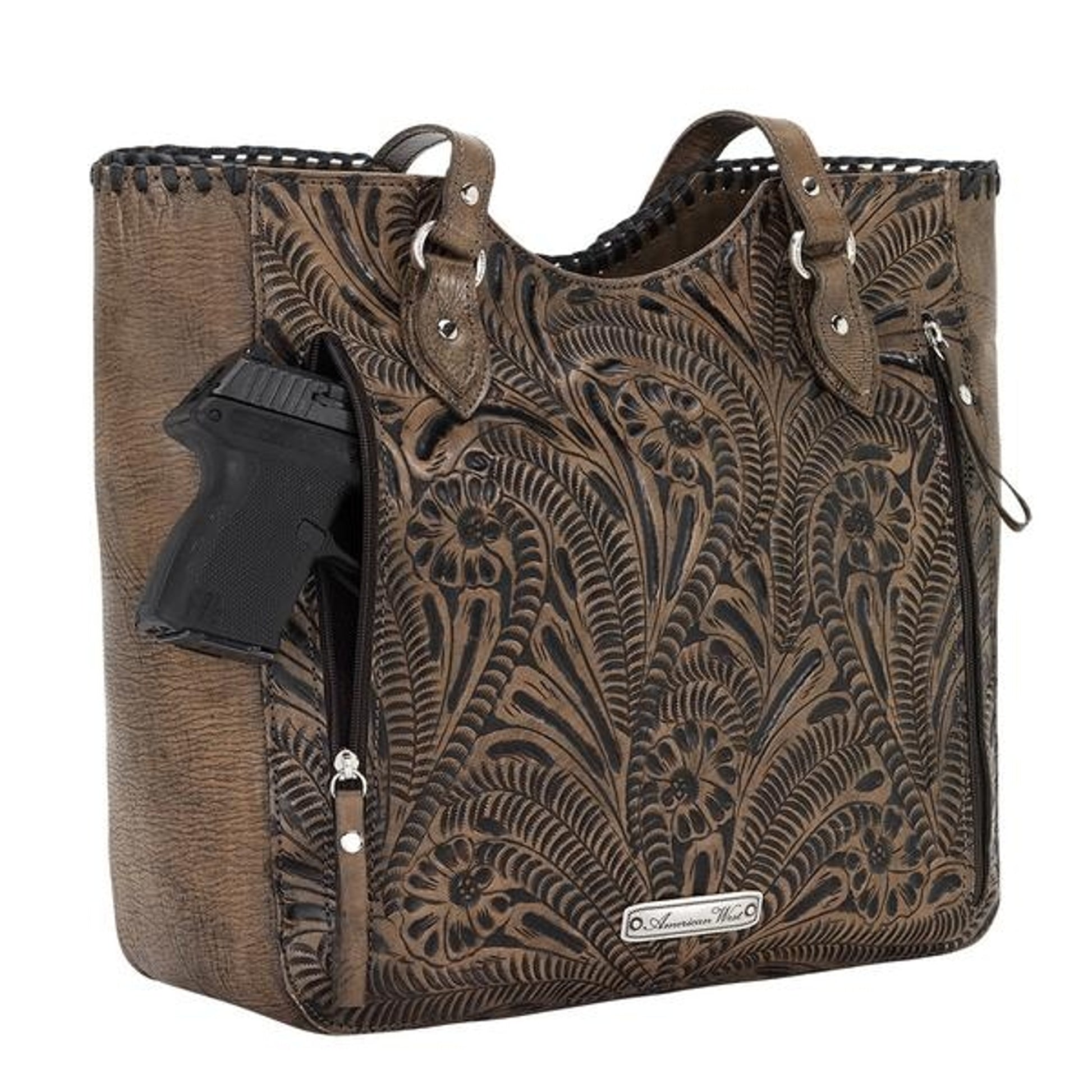 American West Annies Secret Collection Large Zip Top Tote
