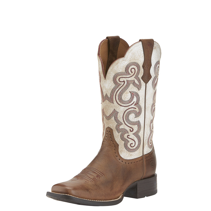 Ariat Ladies Quickdraw Boots - Sandstorm/Distressed White