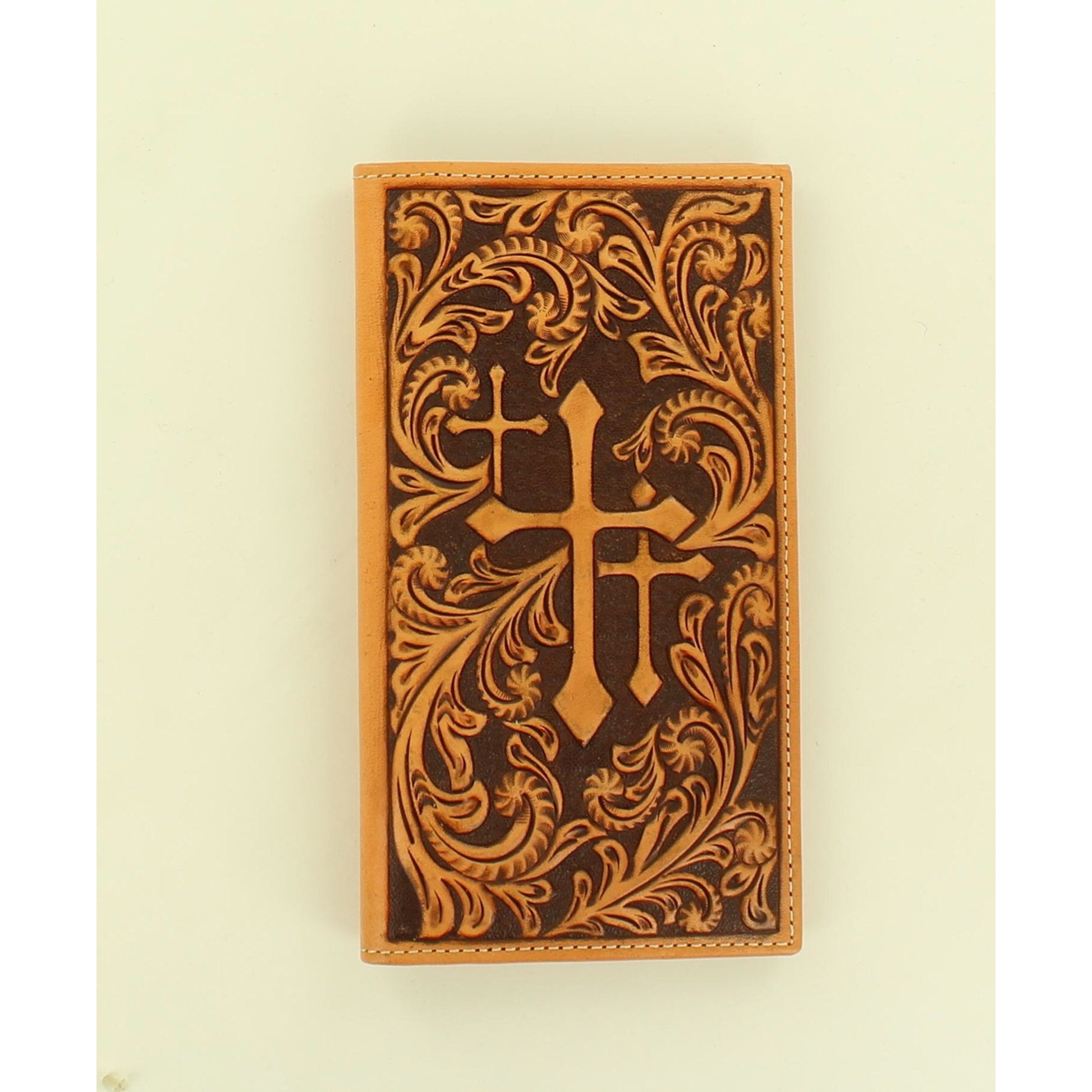 Nocona Rodeo Scroll Embossed Three Cross Wallet