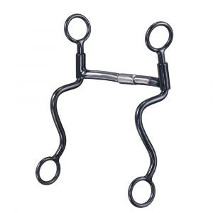 Tough-1 S Shank Sweet Iron Mullen Roller Snaffle
