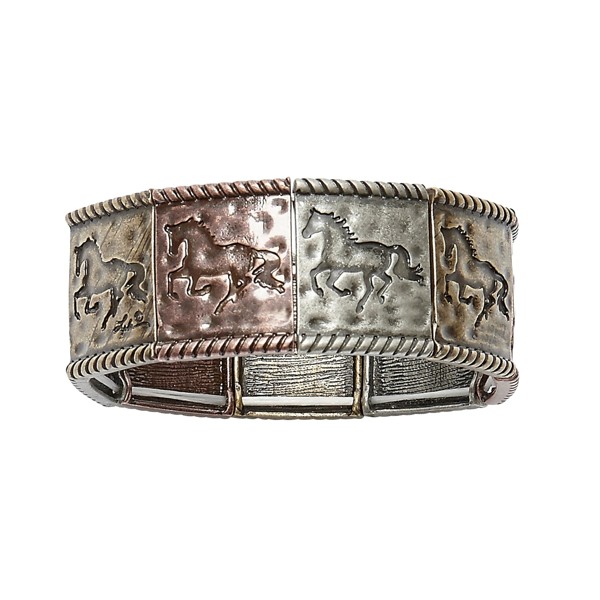 Mixed Metal Galloping Horse Bracelet