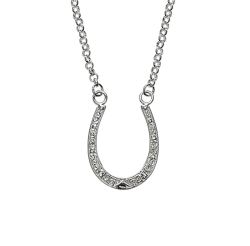 Etched Horseshoe Necklace