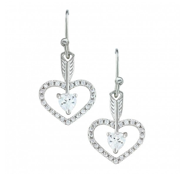 Montana Silversmiths Straight To The Heart Arrow Cubic Zirconia Earrings