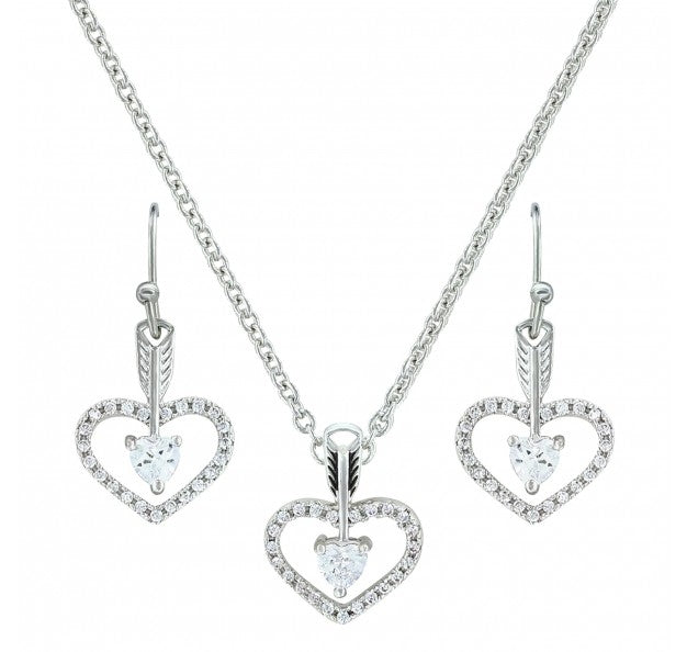 Montana Silversmiths Straight To The Heart Arrow Cubic Zirconia Jewelry Set