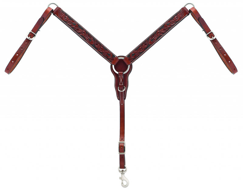 Weaver Floral Carved Straight Pony Breast Collar