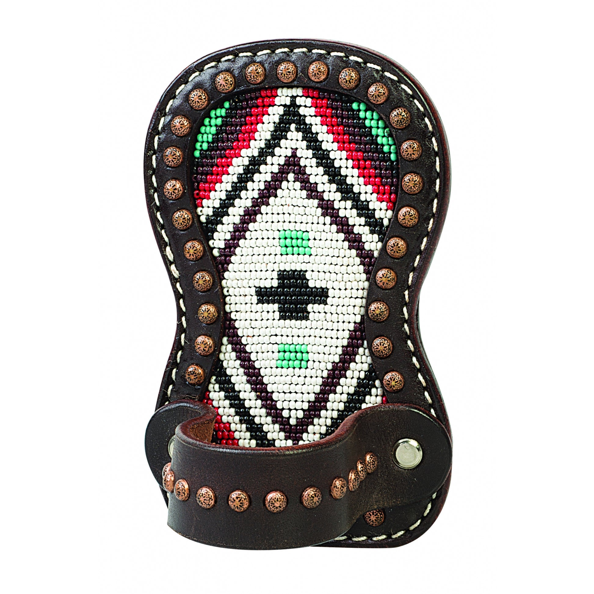 Weaver Diamond Cross Beading Leather Show Comb Holder