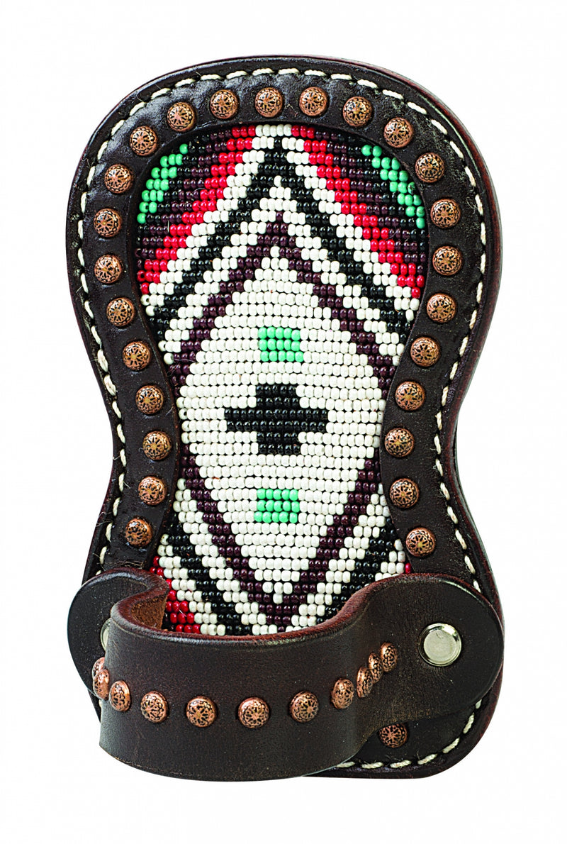 Weaver Diamond Cross Beading Leather Show Comb Holder