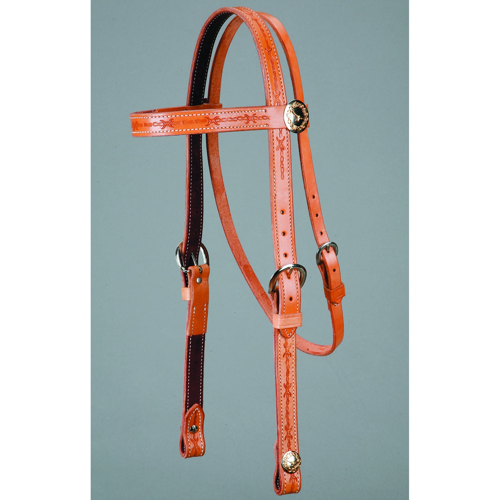 Colorado Saddlery Barbwire Concho Browband Headstall
