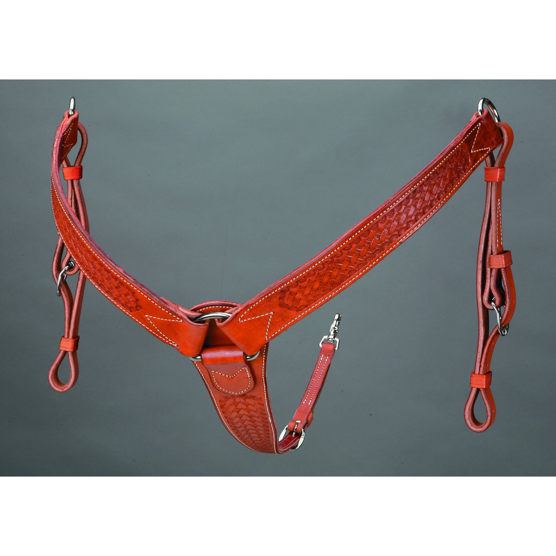 Colorado Saddlery Basket Stamped Mahogany Breast Collar