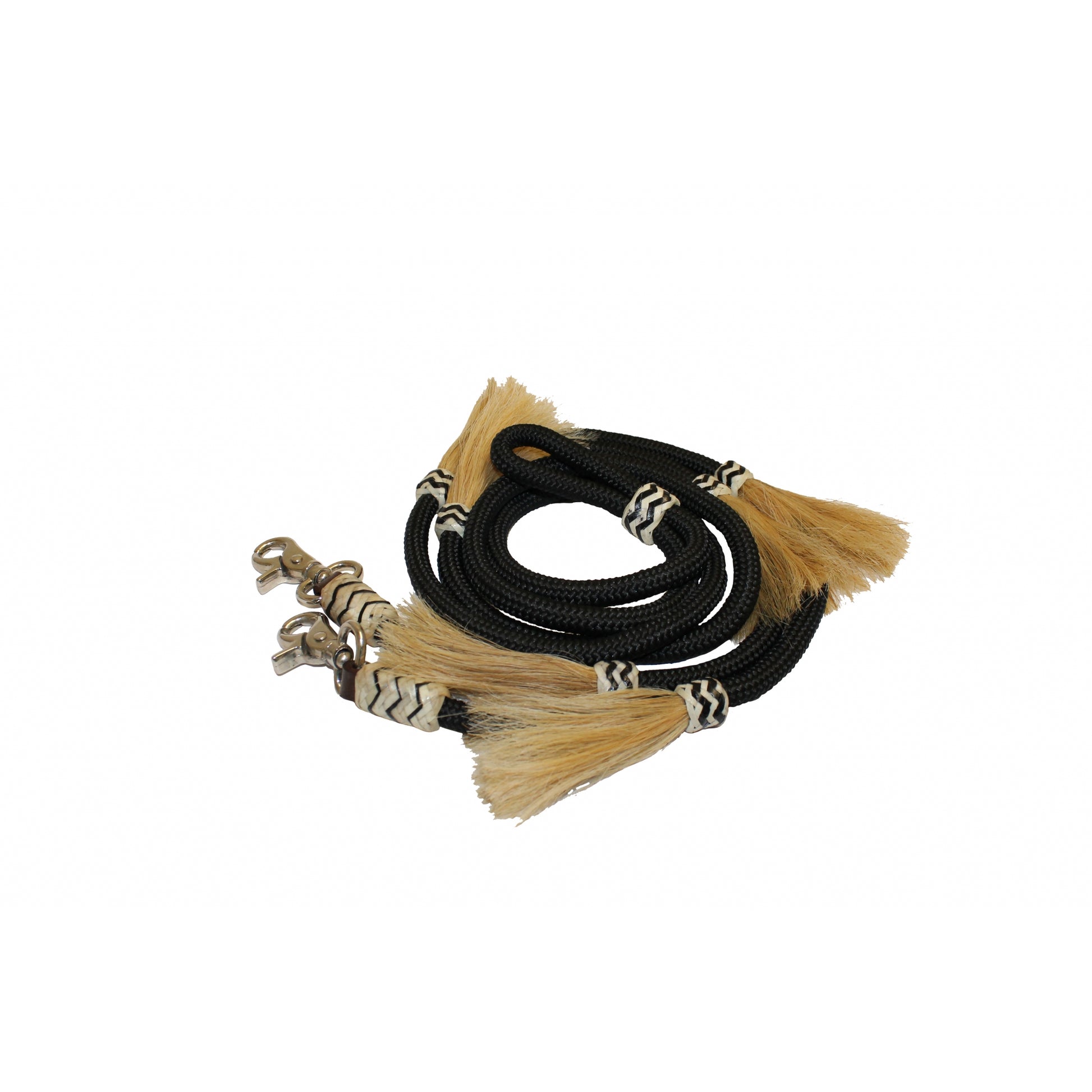 Colorado Saddlery Black Roping Reins With Horse Hair