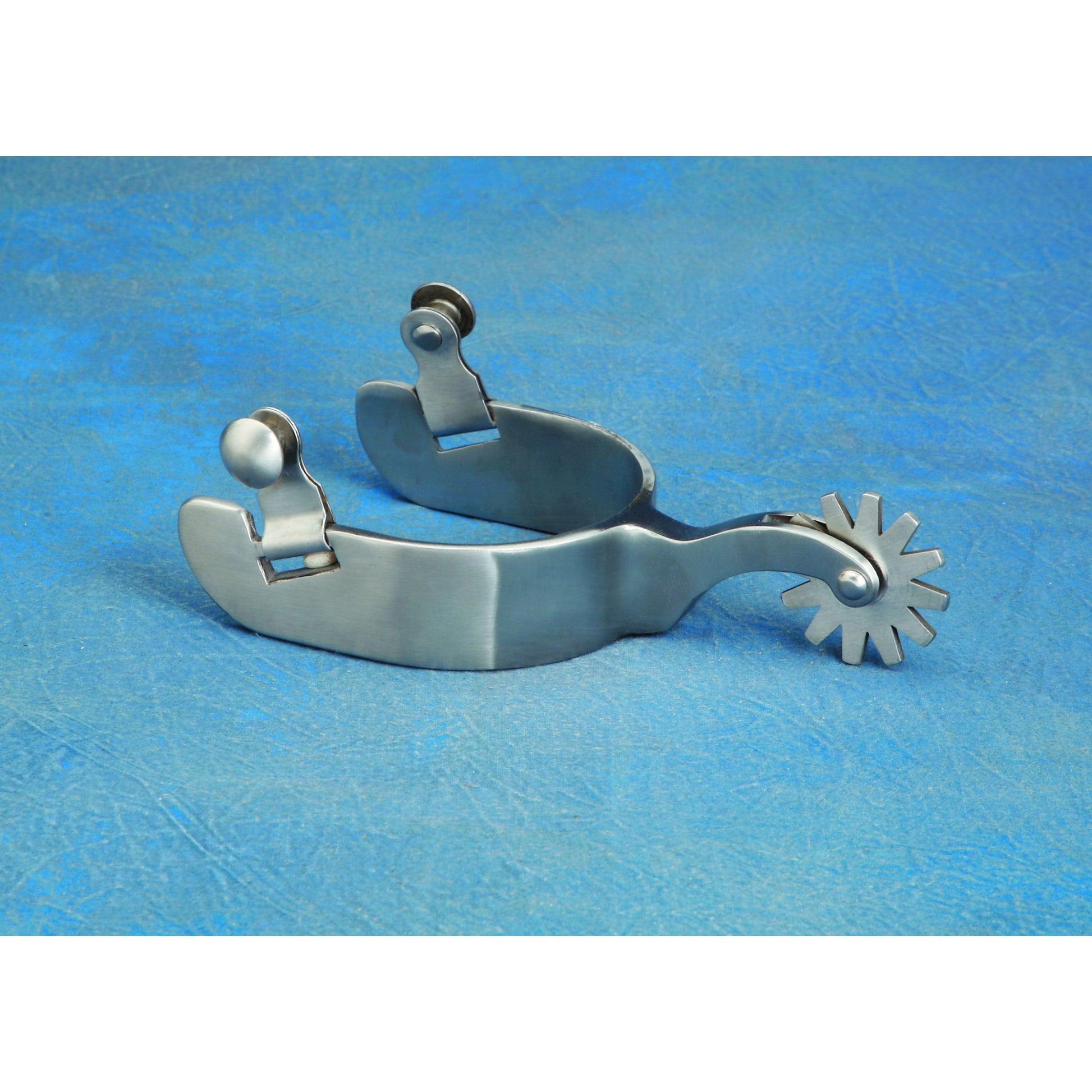 Colorado Saddlery Brushed Steel Red Desert Spurs