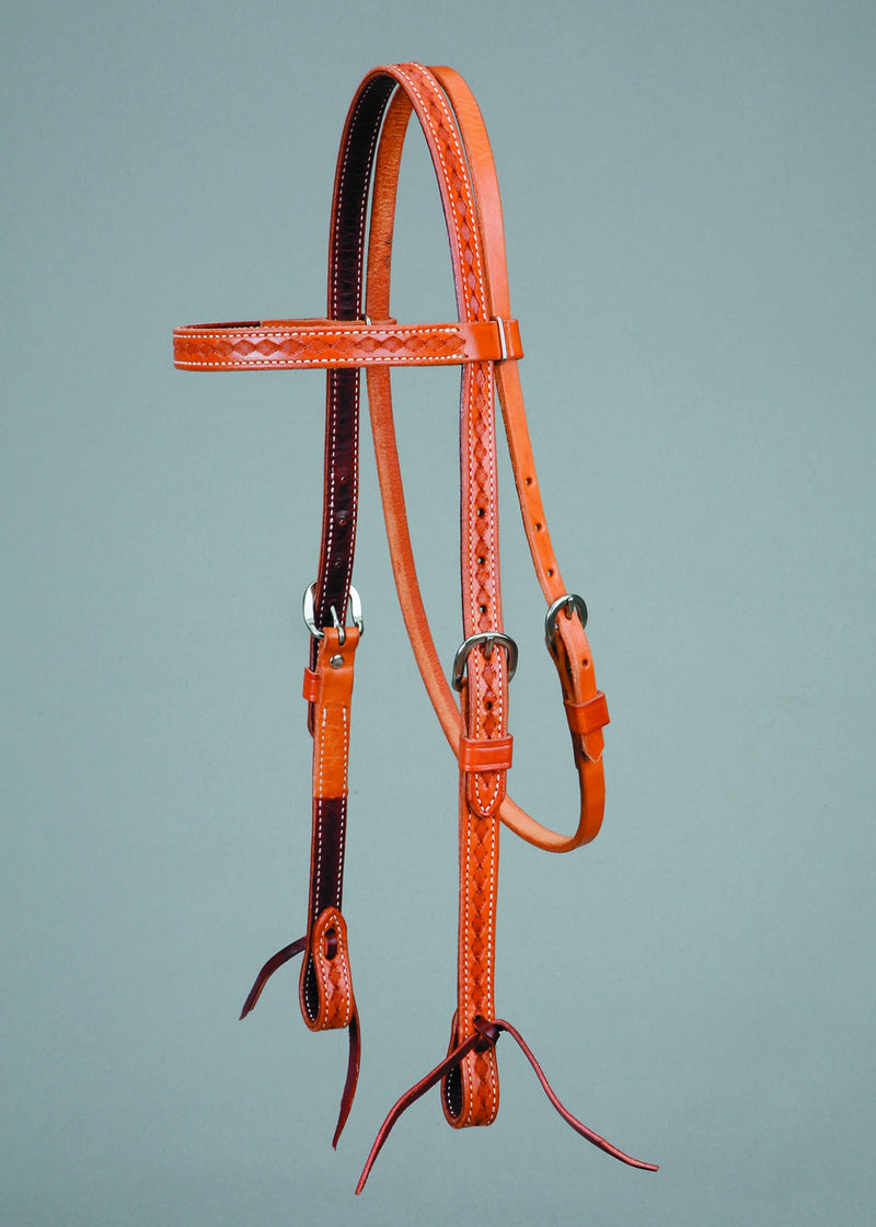 Colorado Saddlery Colorado Gold Border Tooled Browband Headstall
