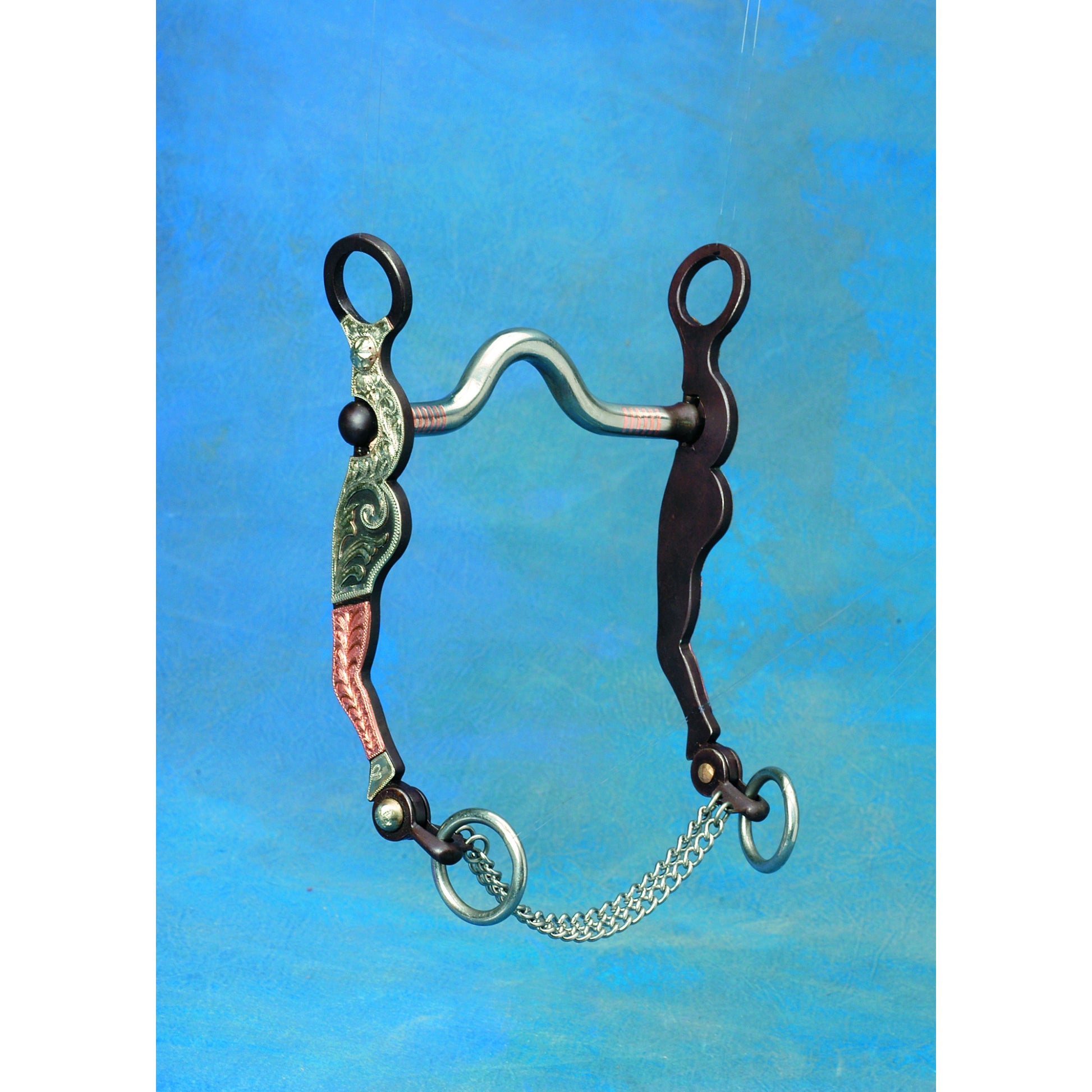 Colorado Saddlery Lady Leg Engraved Inlaid Copper Curb Bit
