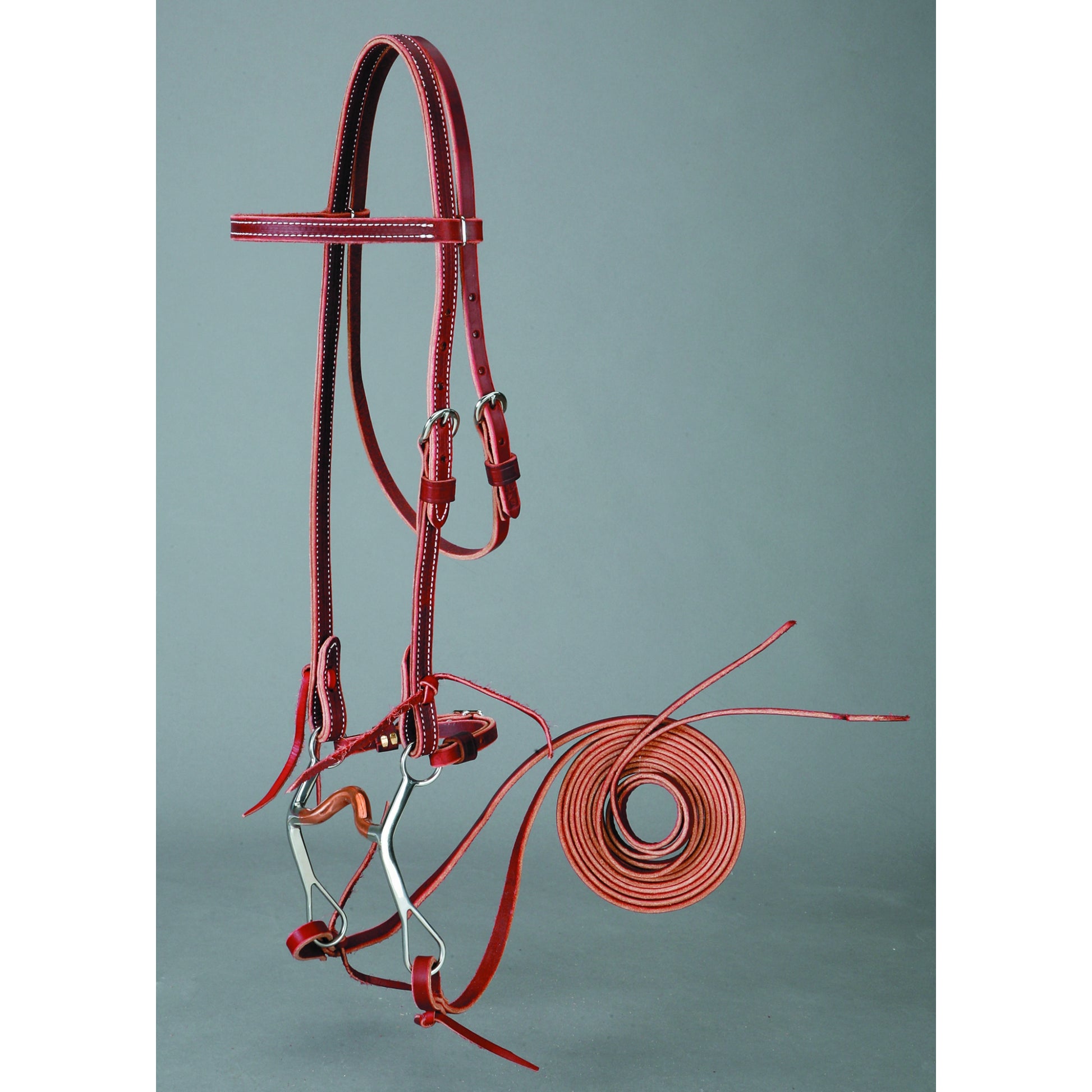 Colorado Saddlery Latigo Browband Bridle Set With Curb Bit