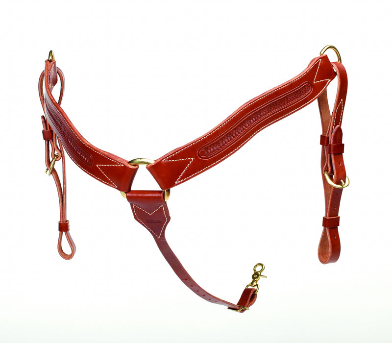 Colorado Saddlery Mahogany Leather Border Tooled Breast Collar