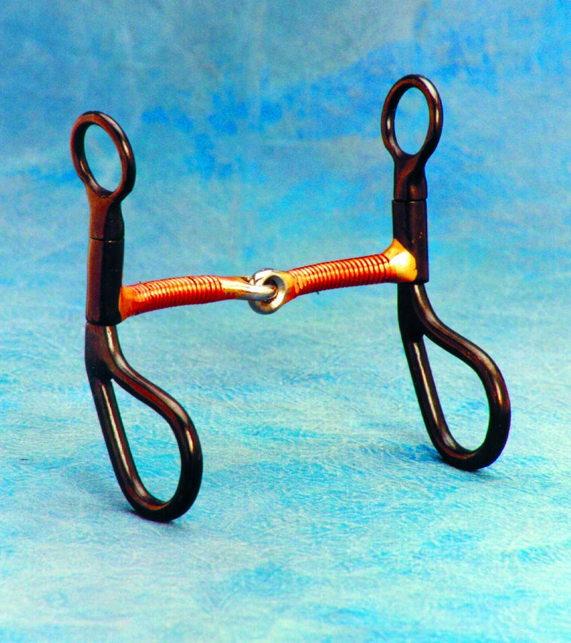 Colorado Saddlery Tear Drop Cheek Copper Wire Wrap Training Bit