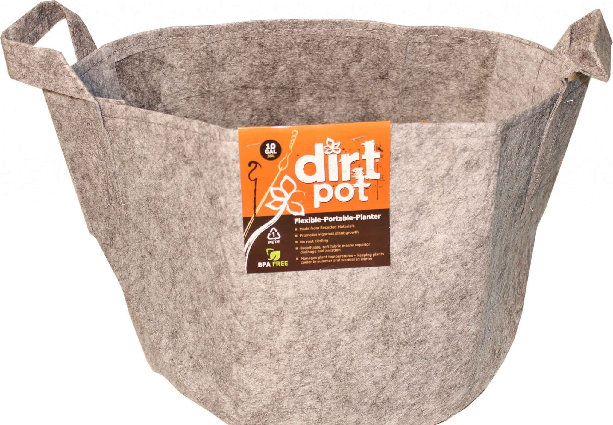 dirt pot flexible portable planter Hydrofarm 10 Gallon Dirt Pot Portable Planter With Handles