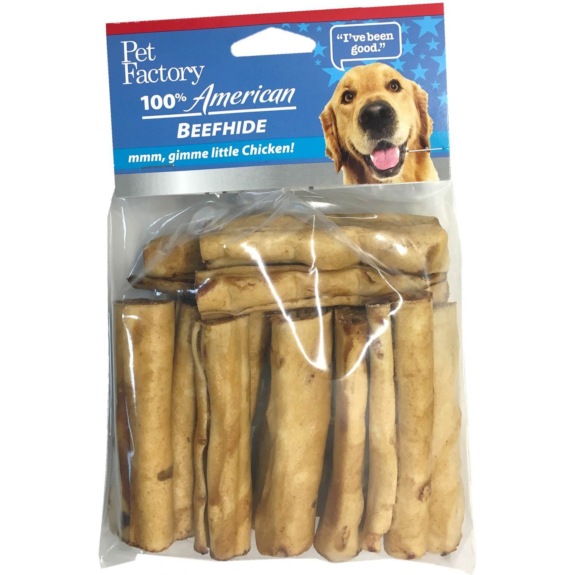 Pet Factory Usa Beefhide Chicken Flavor Mini Roll - 15 Pack