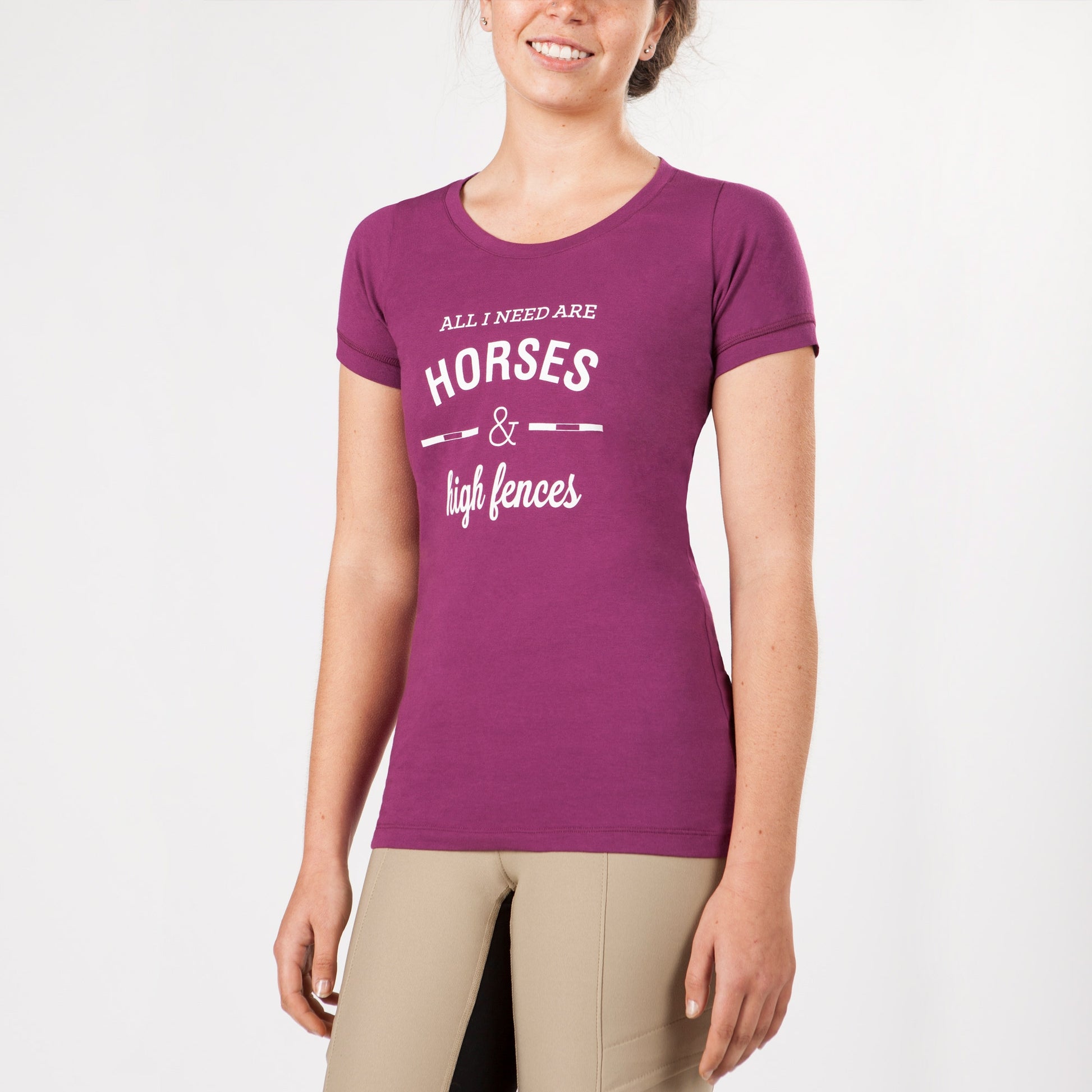 Irideon Ladies Horses & High Fences Tee