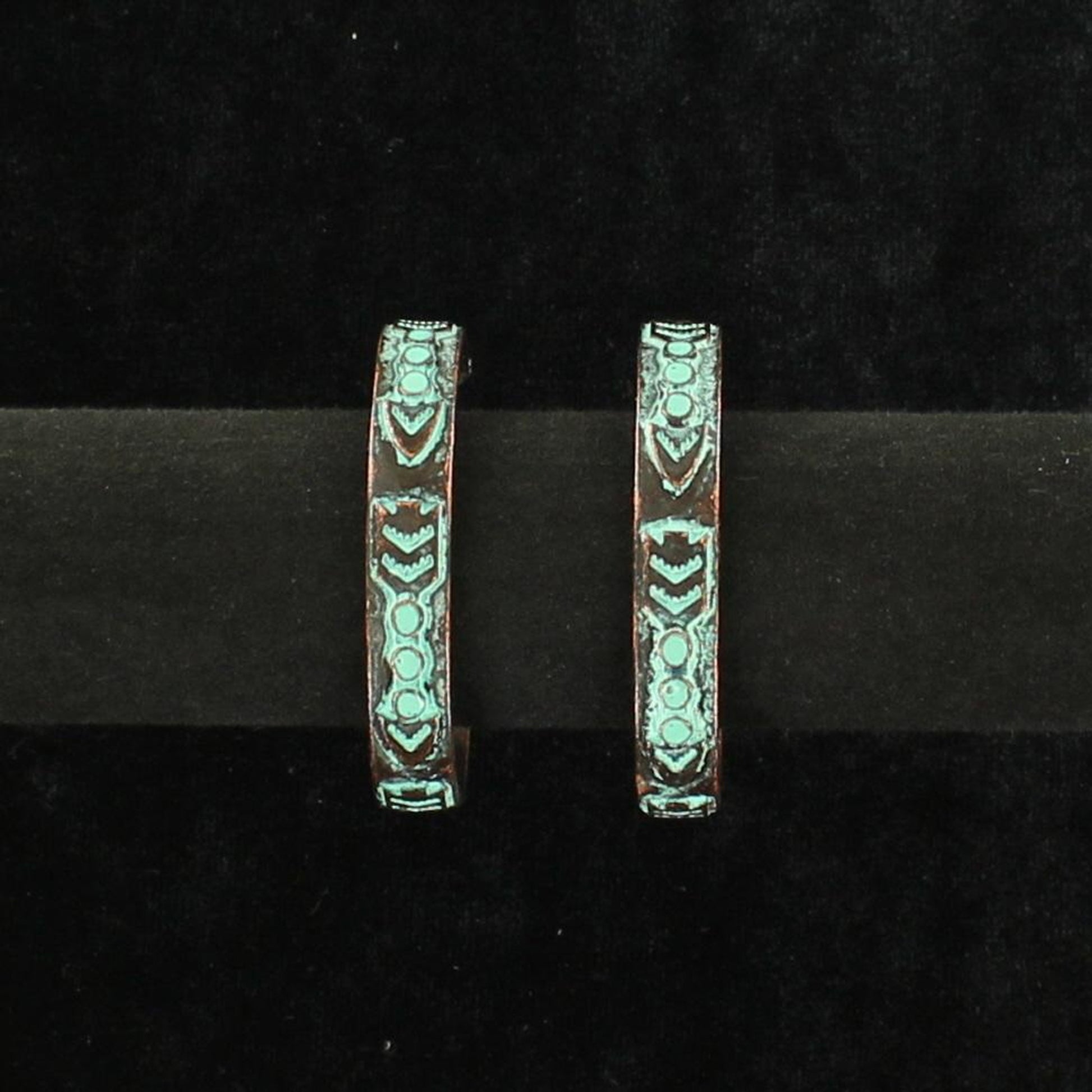 Blazin Roxx Stone Patina Hoop Earrings