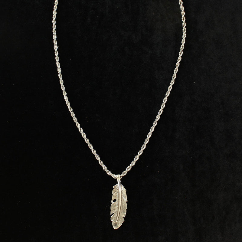 Twister Feather Twisted Chain Necklace