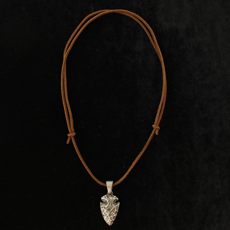 Twister Hammered Arrowhead Suede Rope Necklace