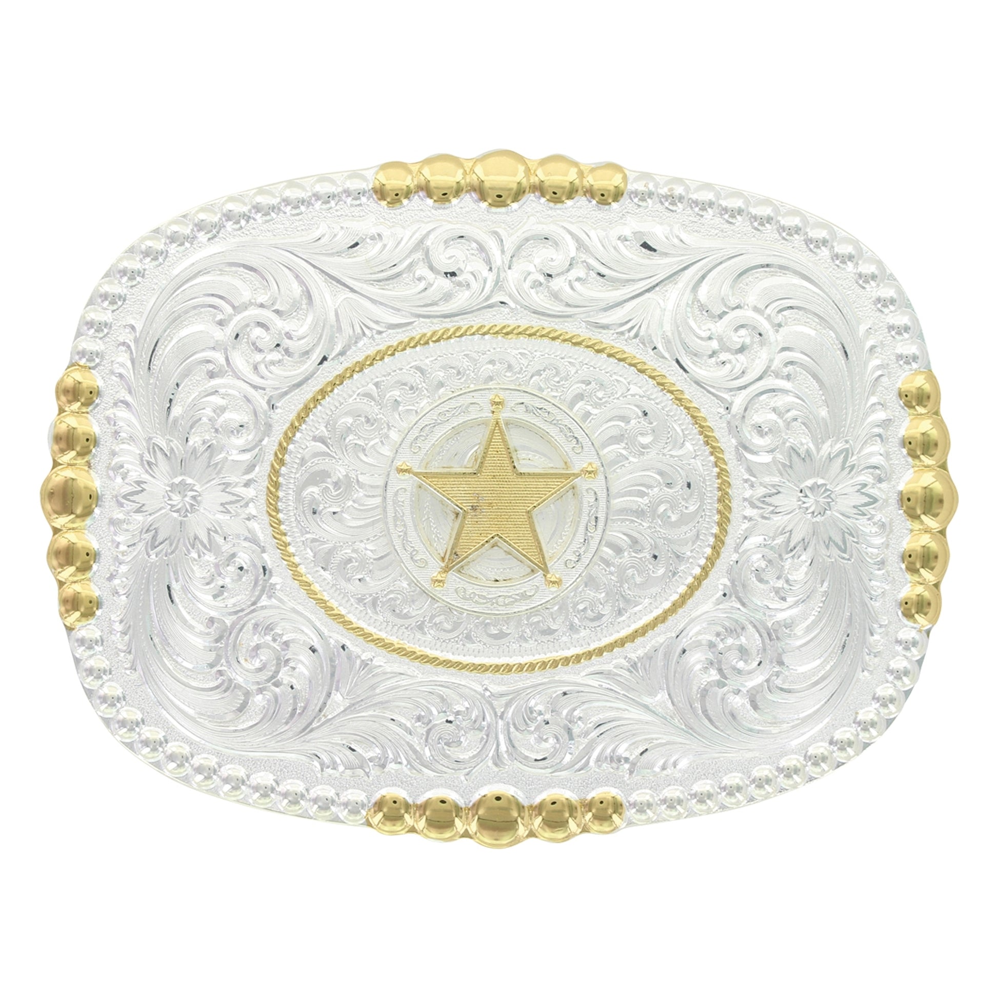 Montana Silversmiths Two Tone Pioneer Portrait Concho Star Buckle