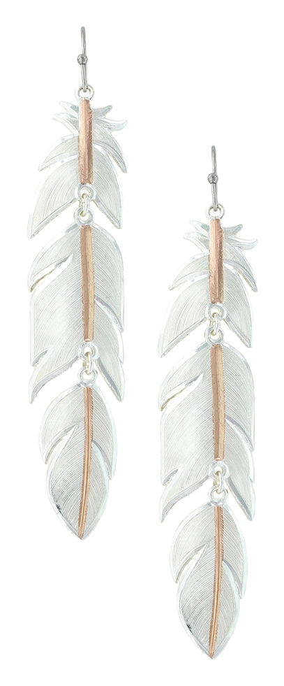 Montana Silversmiths Rose Gold Plume Feather Earrings