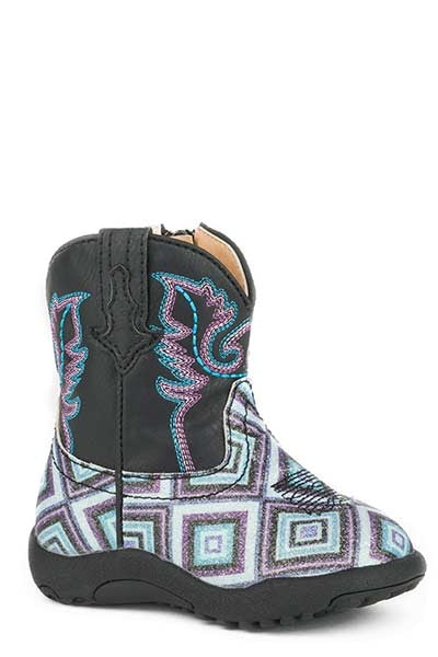 Roper Cowbabies Infant Glitter Diamonds Fashion Leather Boot