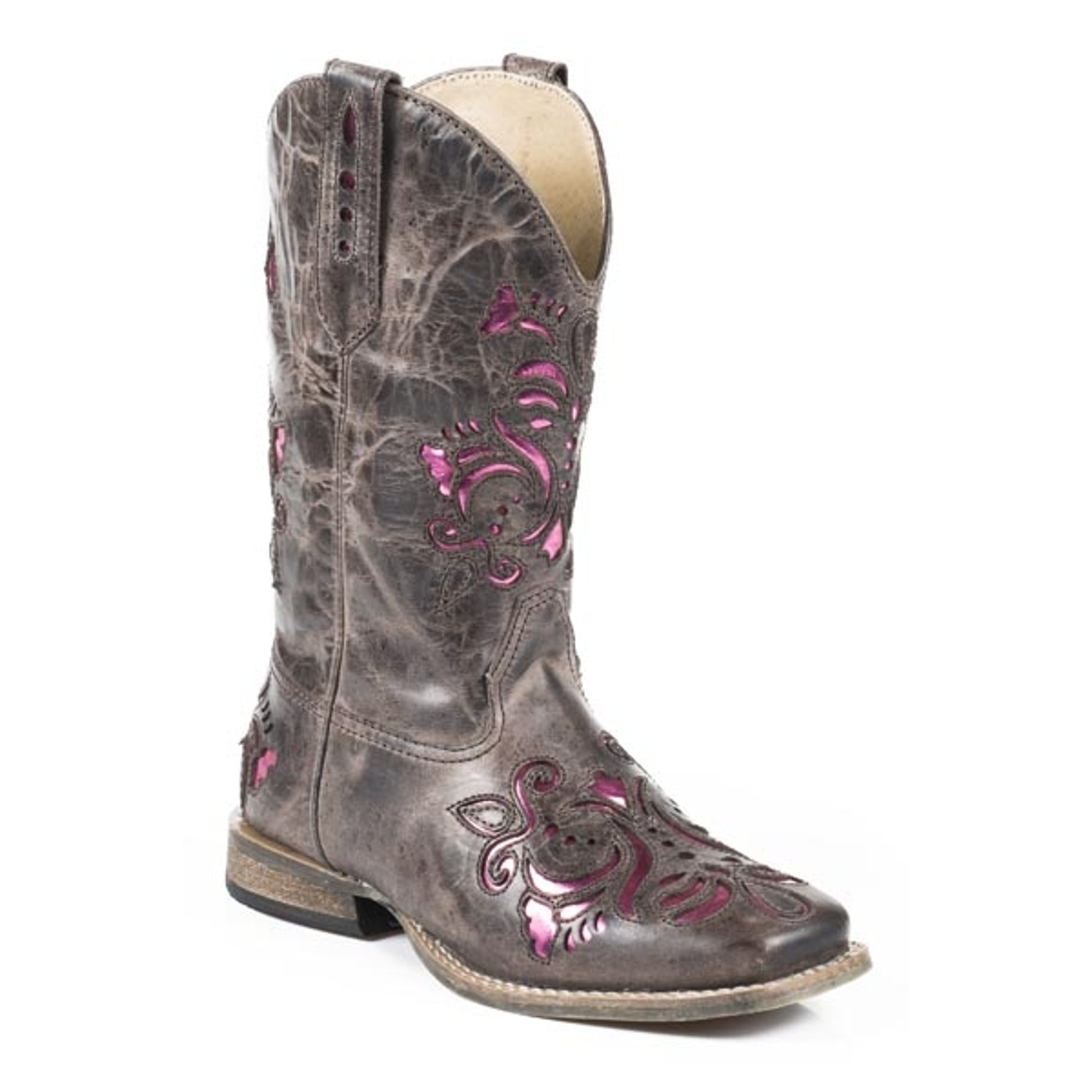 Roper Kids Belle Bling Wide Square Toe Cowgirl Boots