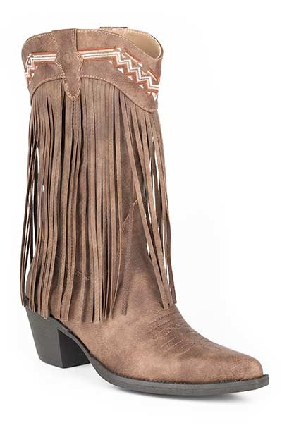 Roper Ladies Fringes Pointed Narrow Toe Fashion Boots