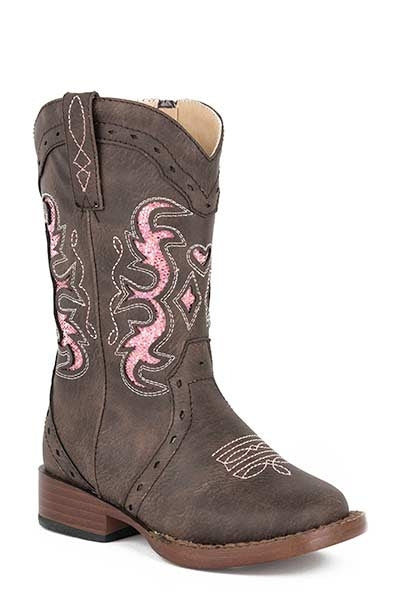 Roper Toddler Lexi Bling Wide Square Toe Cowgirl Boots