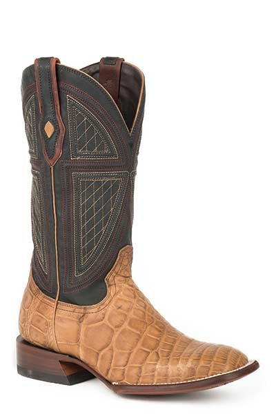 Stetson Mens Flaxville Exotic Gator Square Toe Cowboy Boots