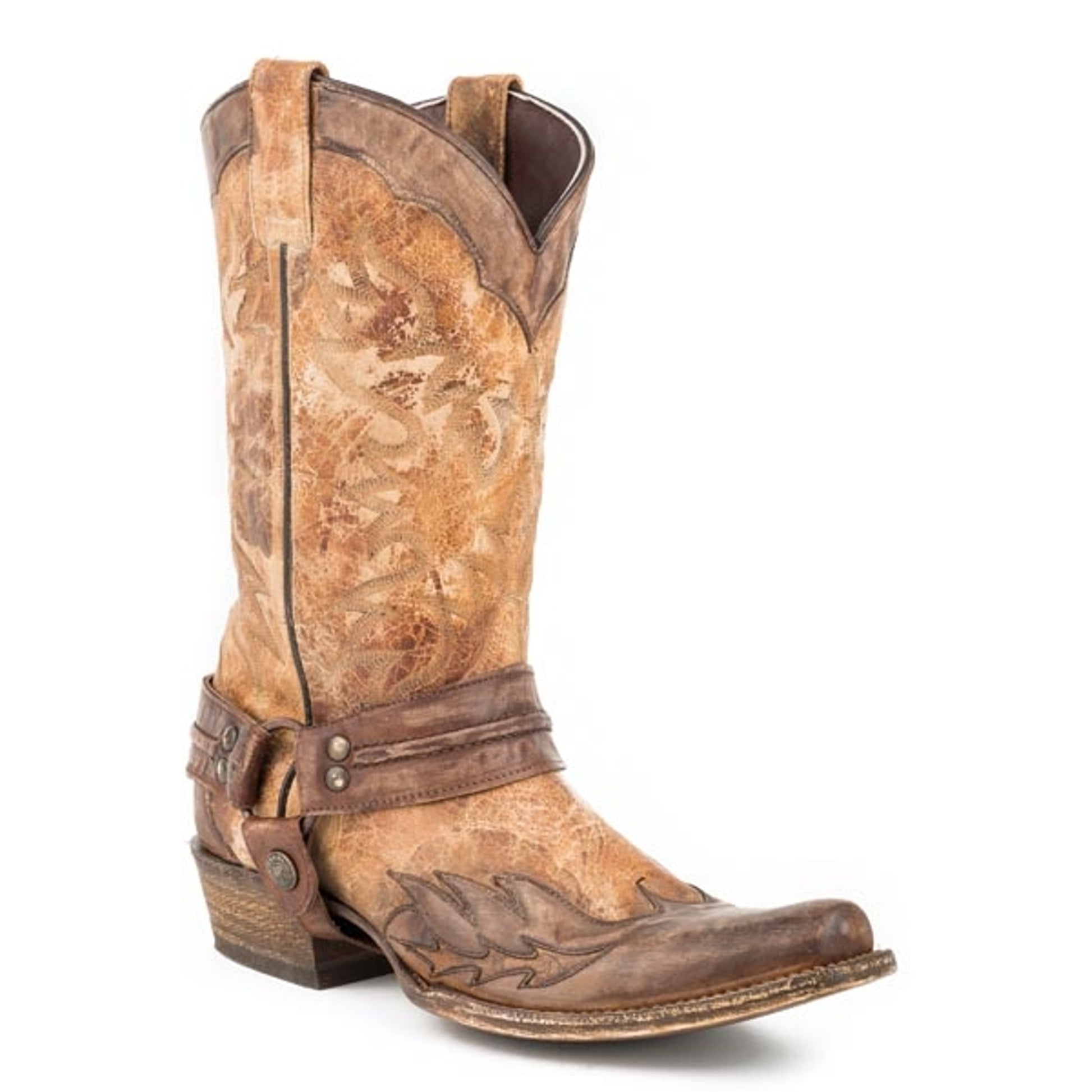 Stetson Mens Sundance Kid Outlaw Toe Cowboy Boots - Tan
