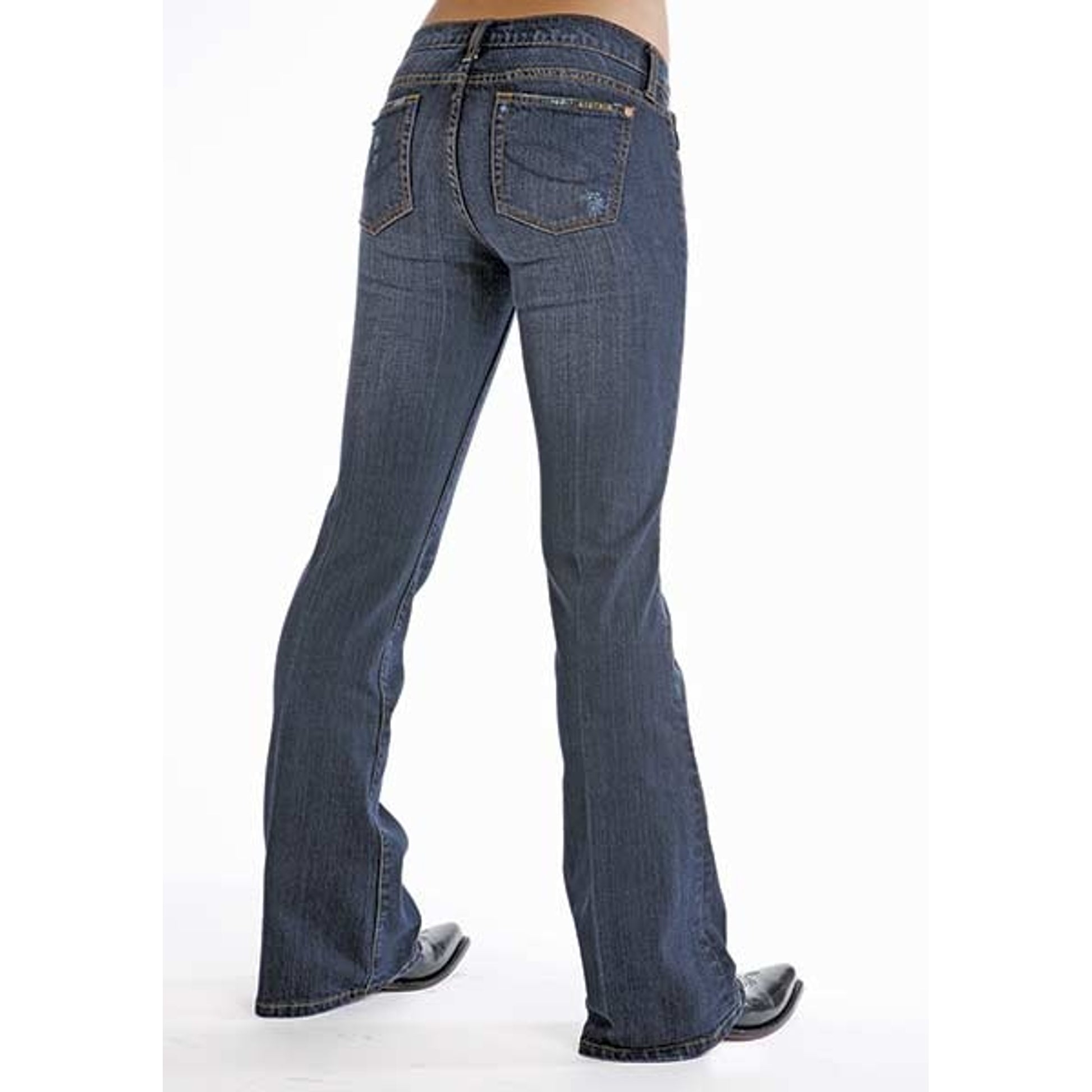 Stetson Ladies 816 Destructed Ink Wash Denim Boot Cut Jeans