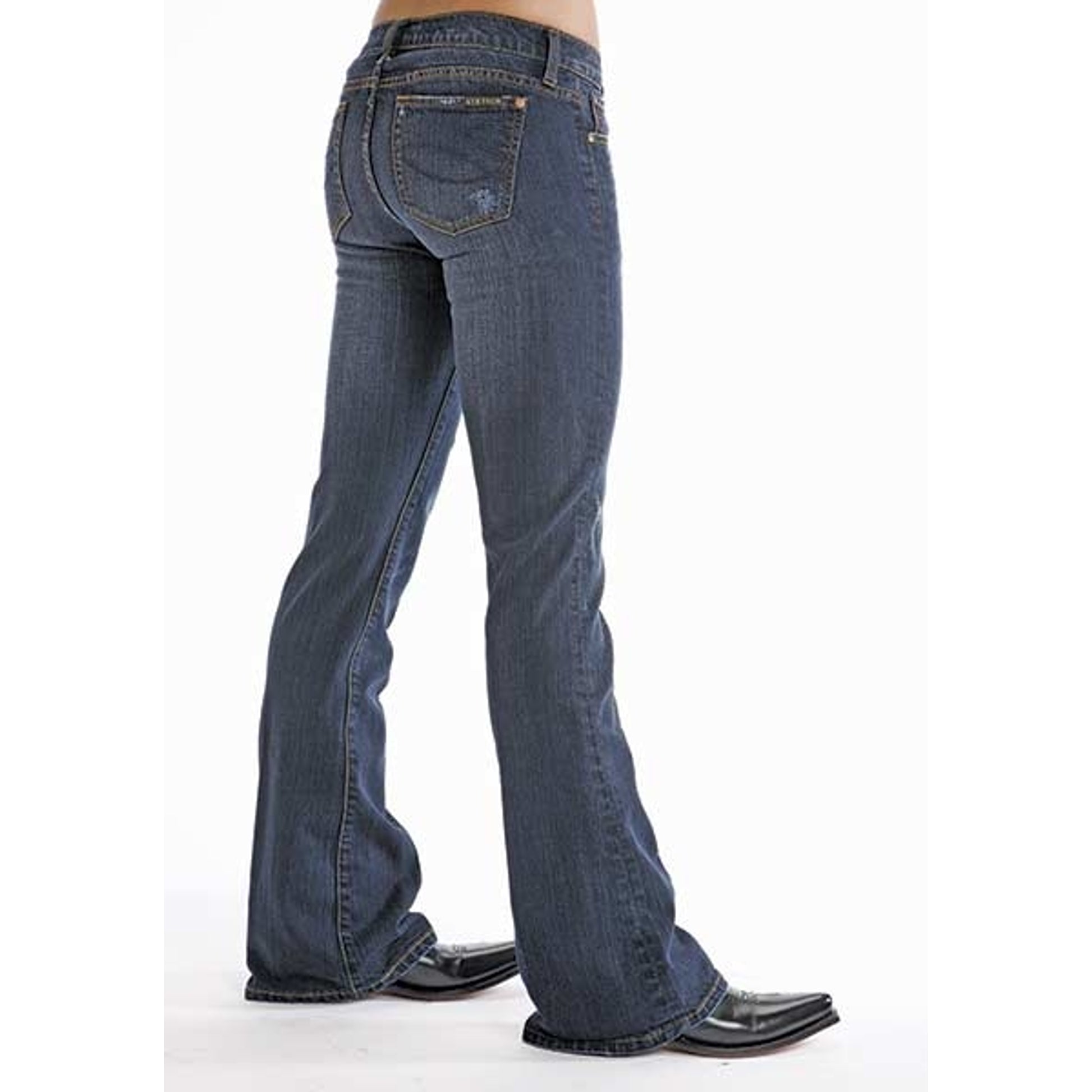Stetson Ladies 816 Destructed Ink Wash Denim Boot Cut Jeans