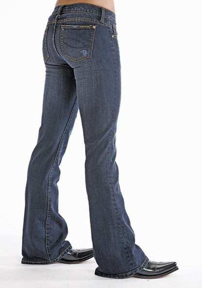 Stetson Ladies 816 Destructed Ink Wash Denim Boot Cut Jeans