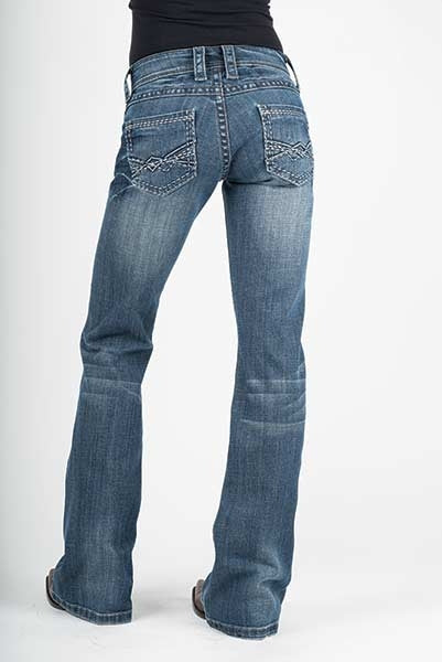 Stetson Ladies 816 Diamond Deco Back Pocket Classic Boot Cut Flared Leg Jeans