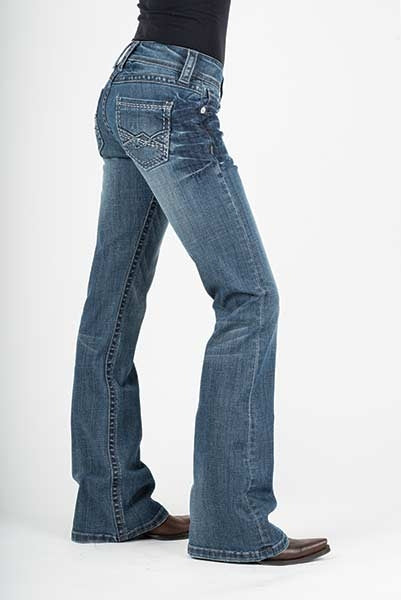 Stetson Ladies 816 Diamond Deco Back Pocket Classic Boot Cut Flared Leg Jeans