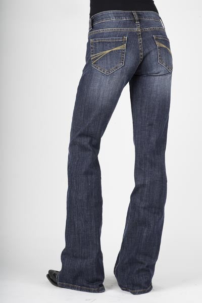 Stetson Ladies 816 Fit Metal Herringbone Coin Pocket Flared Leg Jeans