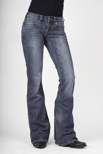 Stetson Ladies 816 Fit Multi Color Thick Stitching Flared Leg Jeans