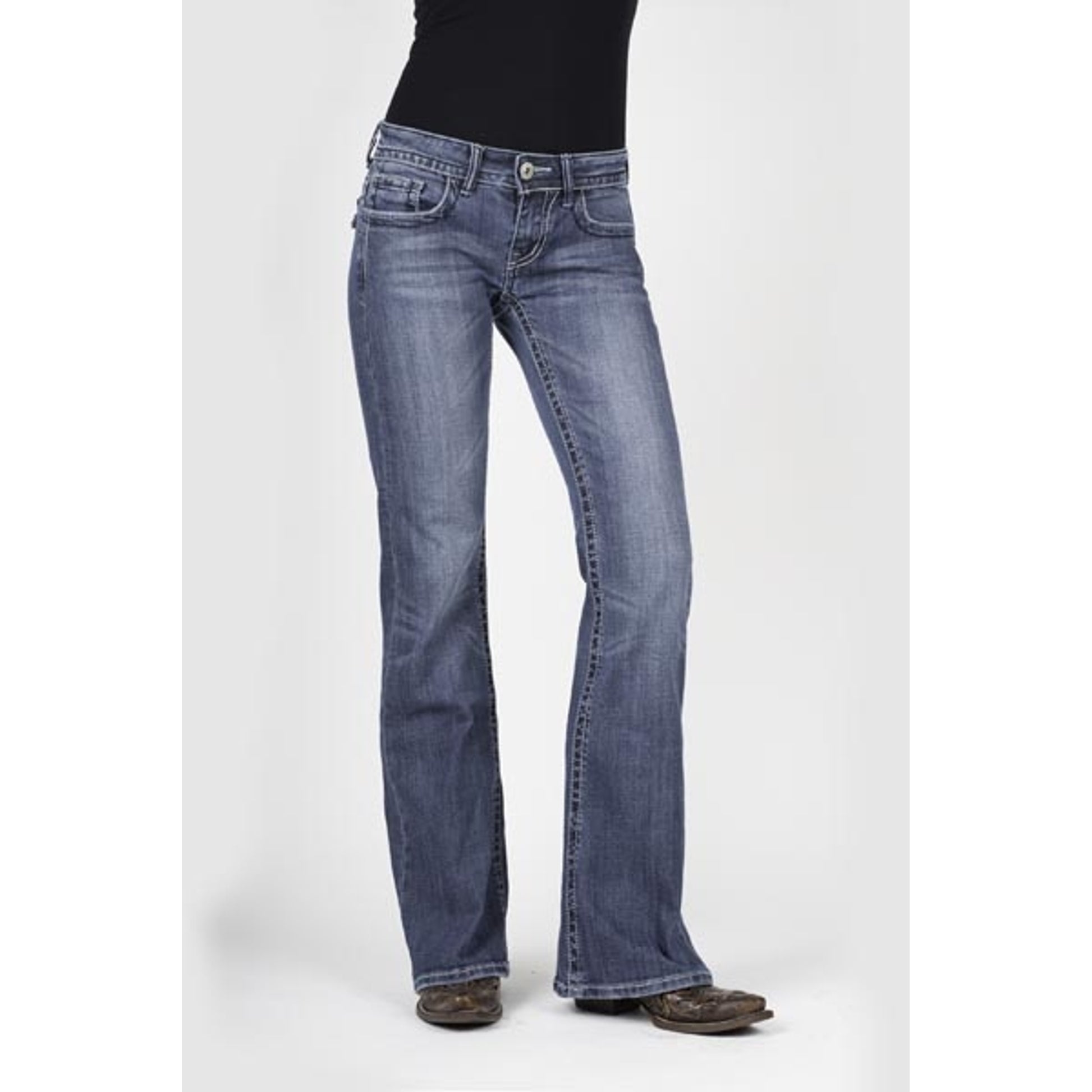 Stetson Ladies 816 Fit Studs And Rhinestones Flap Back Pockets Jeans